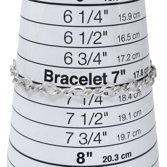 Estate Sterling Silver 925 5.6mm Infinity Link Chain Bracelet 7.25" - Picture 5 of 6